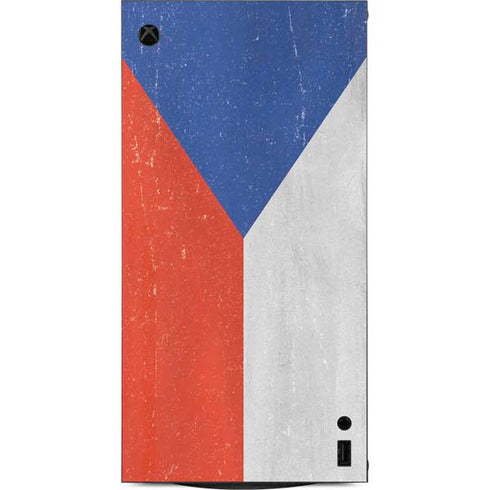 Czech Republic Flag Distressed XBox Series X Digital Edition Console Skin